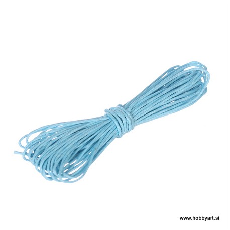 Povoščena tekstilna vrvica 0,5mm x 5m, Azurno modra