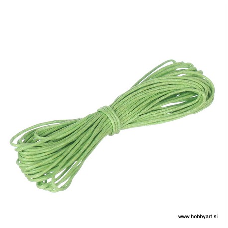 Povoščena tekstilna vrvica 0,5mm x 5m, Neon zelena