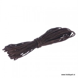 Povoščena tekstilna vrvica 1mm x 5m, Temno rjava