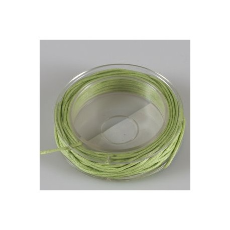 Povoščena tekstilna vrvica svetlo zelena 1mm x 5m