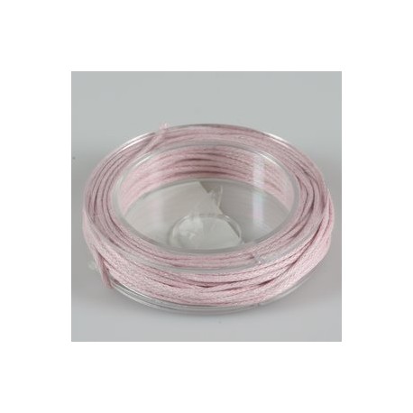 Povoščena tekstilna vrvica roza 1mm x 5m