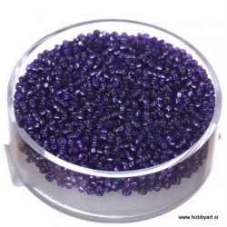 Miyuki perle 1,5mm, Srebrna sredica Purple 10g.