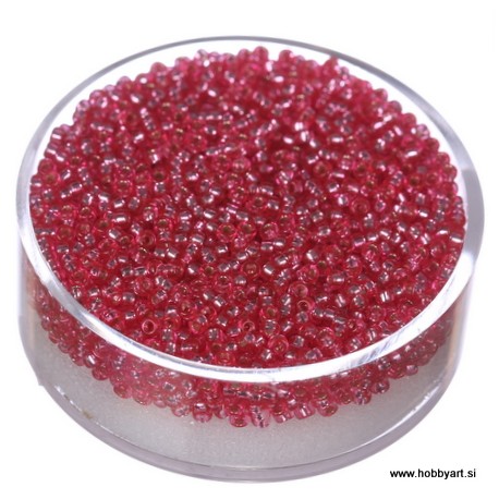 Miyuki perle 1,5mm, Srebrna sredica Pink 10g.