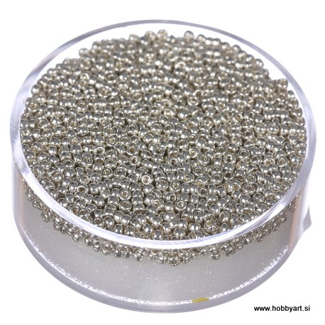 Miyuki perle 1,5mm, Srebrna 10g.