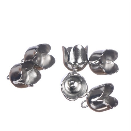 Zaključni zvončki 10mm, 6 kosov, Platinaste b.