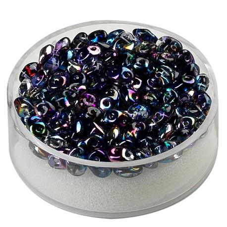 Super Duo perle 2,5 x 5mm, Kristal modro lila 8g.