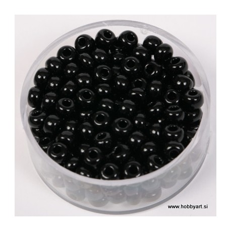 Perle neprosojne črne 4,5mm, 17g.