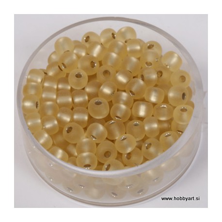 Perle srebrna sredica mat 4,5mm rumene 17g.