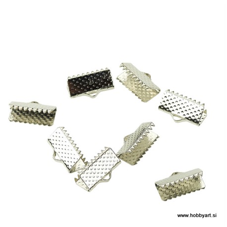 Zaključek za trak klipsna 13x6mm, Platinaste b. 8 kos