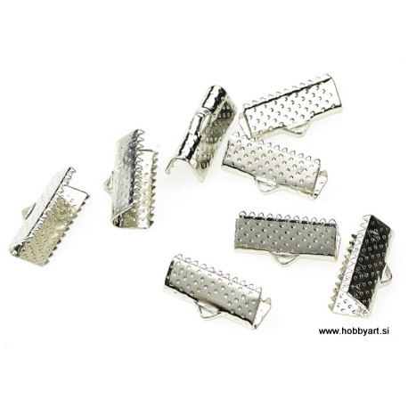 Zaključek za trak klipsna 16 x 6mm, Platinasta b. 8 kosov