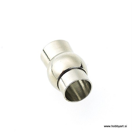 Magnetni zaključek za cevke iz najlona 20mm, pr. 8mm, Platinaste
