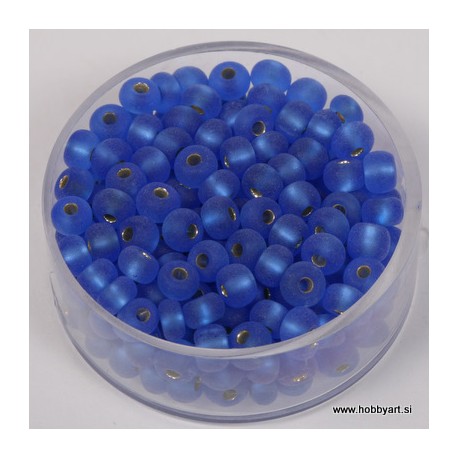 Perle srebrna sredica mat 4,5mm t. modre 17g.
