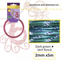 Aluminijasta žica Daimond rez 2mm, 5m, Temno zelena