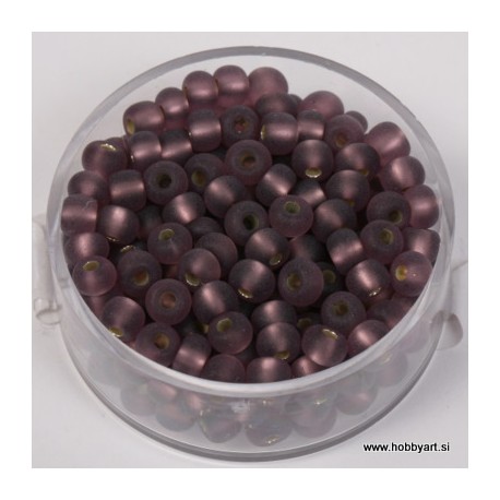 Perle srebrna sredica mat 4,5mm vijola 17g.