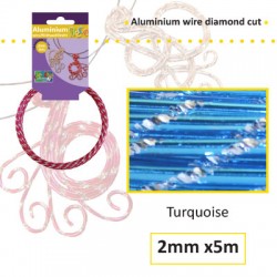 Aluminijasta žica Daimond rez 2mm, 5m, Turkizna