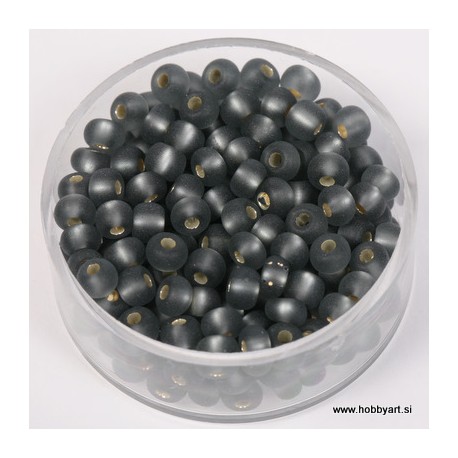 Perle srebrna sredica mat 4,5mm črne 17g.