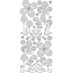 Nalepke Nagelnji Srebrni 10 x 23cm