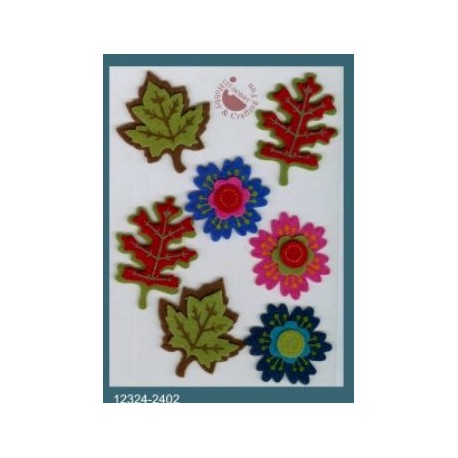 3D nalepke iz Filca Rože in listi 11x15cm, 7 kosov