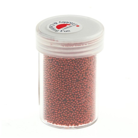 Mini perle brez luknje 0,8 - 1mm, Rdeče 22g.