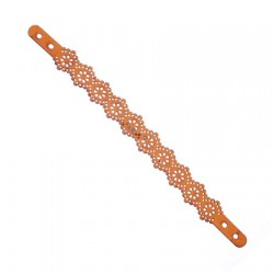 Velour čipkast trak za zapestnico 21 x 1,8cm, Oranžna
