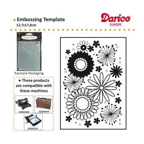 Embossing mapa 12,7 x 17,8cm, Rože