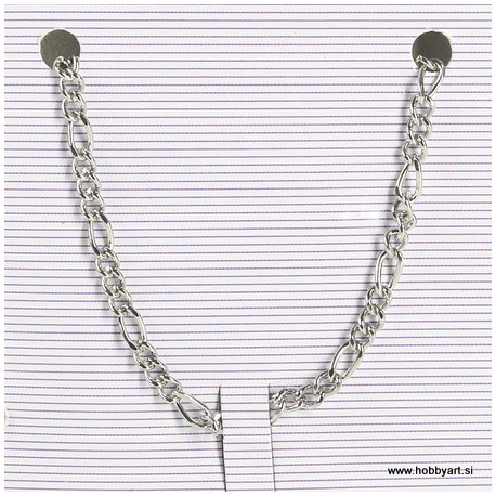 Metalna verižica 3,5 + 7mm x 1m, Platinaste b.