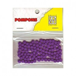 Pompom 3mm, Purple, 100 kosov