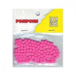 Pompom 3mm, Neon pink, 100 kosov