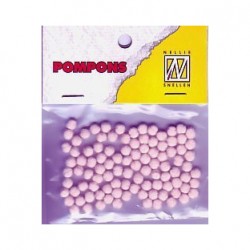 Pompom 3mm, Pink, 100 kosov