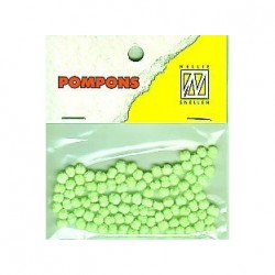 Pompom 3mm, Neon zelena, 100 kosov