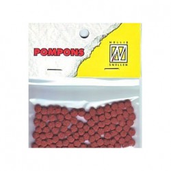 Pompom 3mm, Rjava, 100 kosov