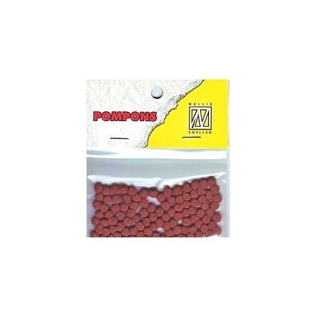 Pompom 3mm, Rjava, 100 kosov