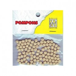Pompom 3mm, Bež, 100 kosov
