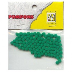 Pompom 3mm, Zelena, 100 kosov