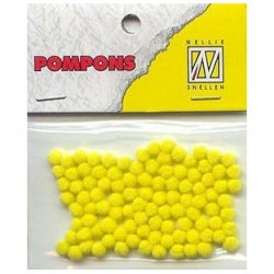 Pompom 3mm, Rumena, 100 kosov