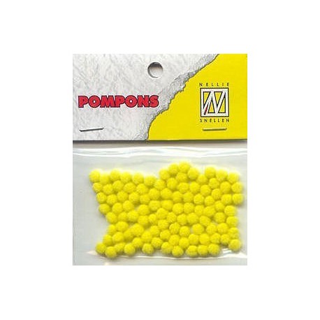 Pompom 3mm, Rumena, 100 kosov