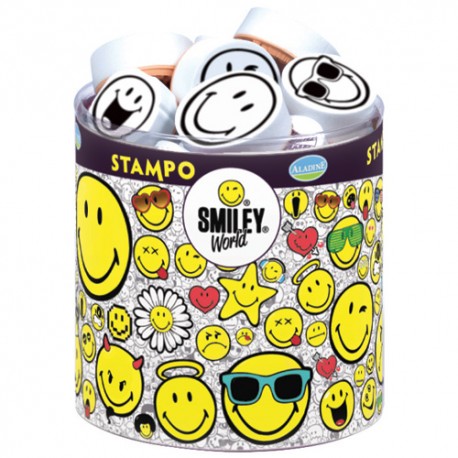 Štampiljke v lončku Smiley 38 kosov cca 12 do 22mm