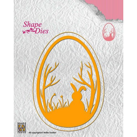 Nellies noži Velikonočno jajce s silhueto 70 x 100mm