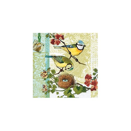 Papirni prtički Servieti Ptičja družina 4 kosi 33x33cm