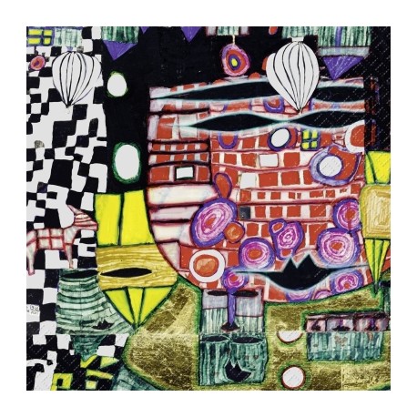 Papirni prtički Servieti Hundertwasser Kralj 4 kosi 33x33cm