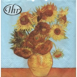 Papirni prtički Servieti VAn Gogh Sončnice 4 kosi 33x33cm