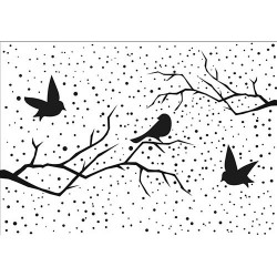 Nellies embossing mapa 105 x 150mm, Ptice v snegu