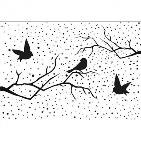 Nellies embossing mapa 105 x 150mm, Ptice v snegu