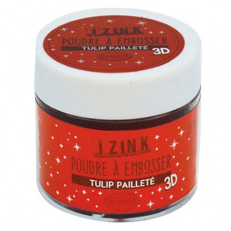 Aladin Embossing prah 25ml Tulip rdeče bleščice
