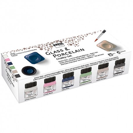 Kreul komplet za steklo in Porcelan Chalky 6x20ml