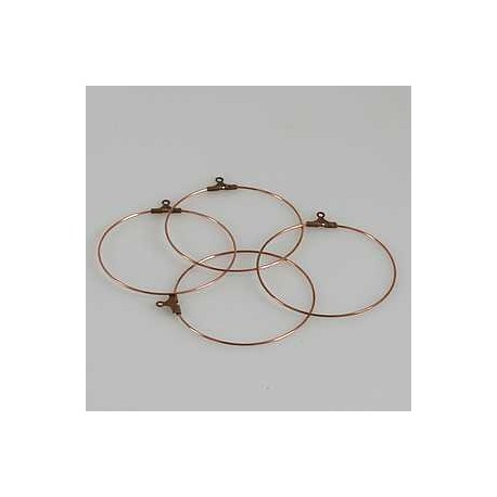 Obroček za uhane 40mm, set 4, bakrene b.
