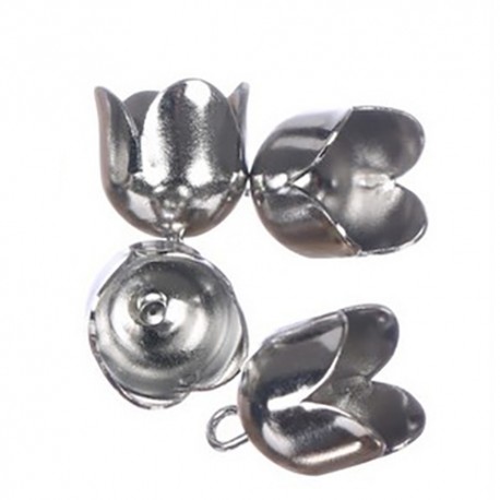 Zaključni zvončki 13mm, 4 kosi, Platinaste barve