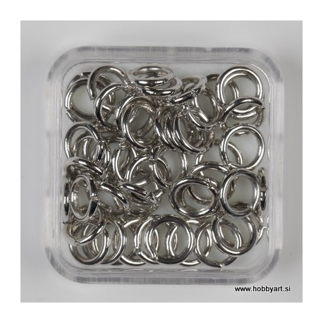 Zaključni obroček 6mm, trši set 50, platinaste b.