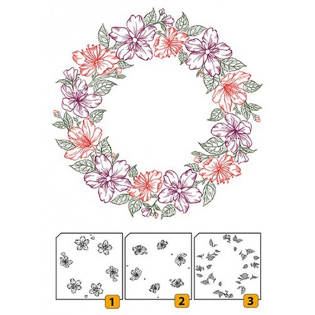 Štampiljke slojne Venček 80 x 80mm, 3 kosi