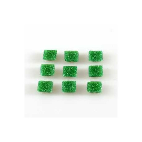 Steklen mozaik 10 x 10mm, Temno zelena 125g. ca 180 kosov